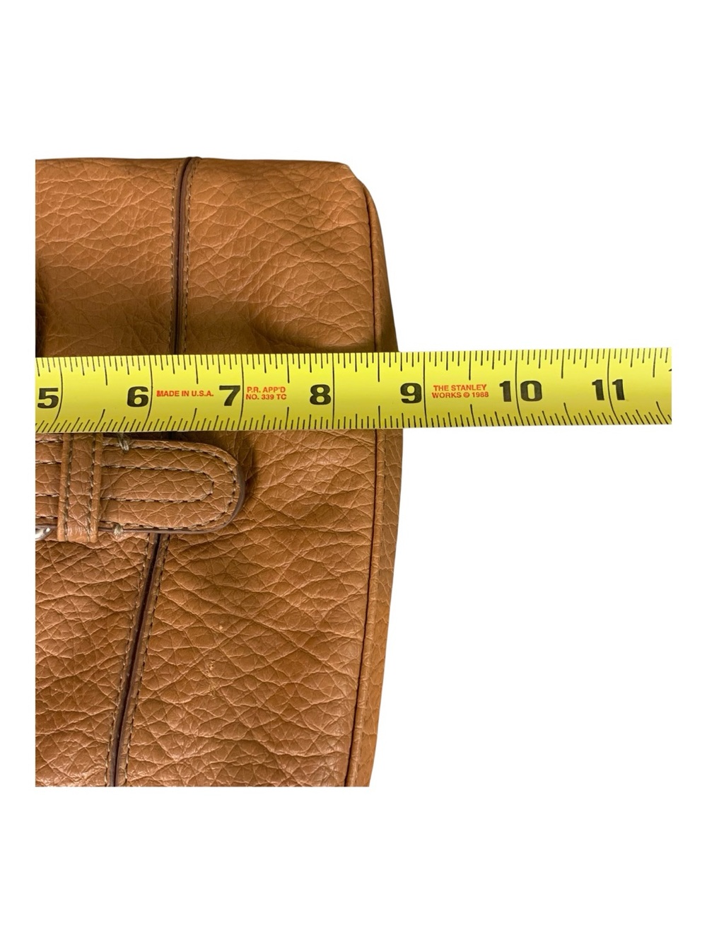Nine West Tan Faux Leather Crossbody‎ Bag Adjustable Strap Travel Errands - Picture 9 of 9